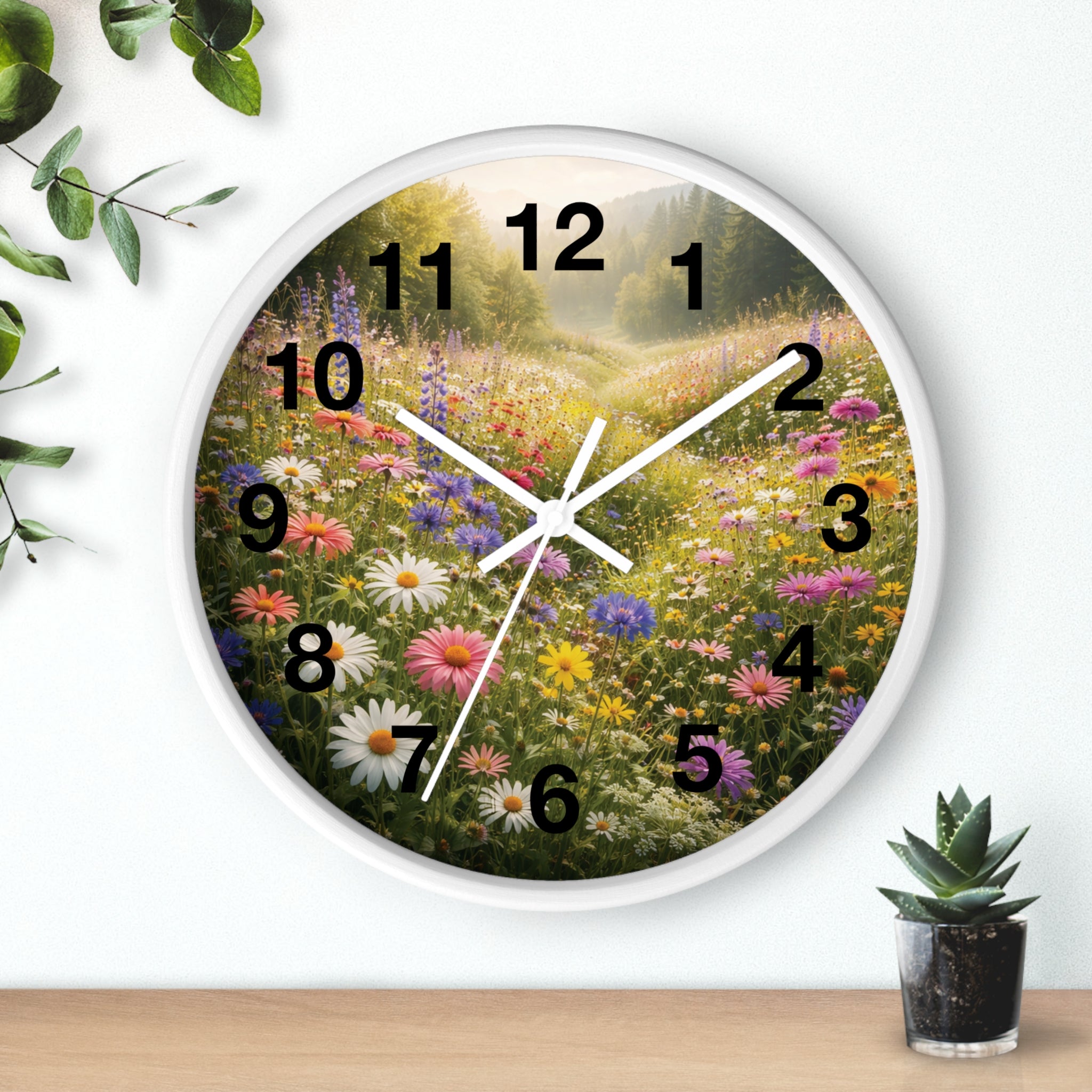 Mountain Meadow Wall wall clock with nature-inspired artwork - product view 14