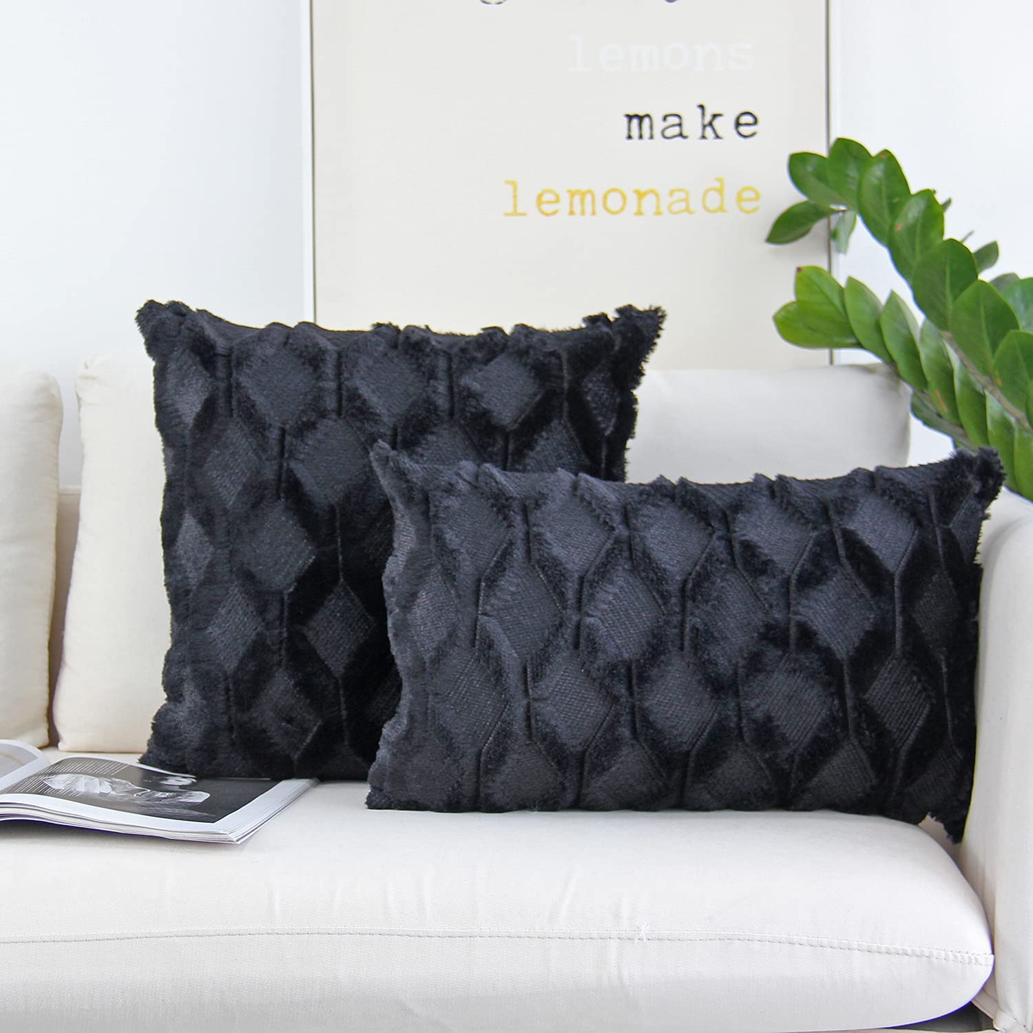 Pack of 2 Bundle One 18"x18" with a Matching Color of One 12"x20" pillow cover with nature-inspired artwork - product view 18