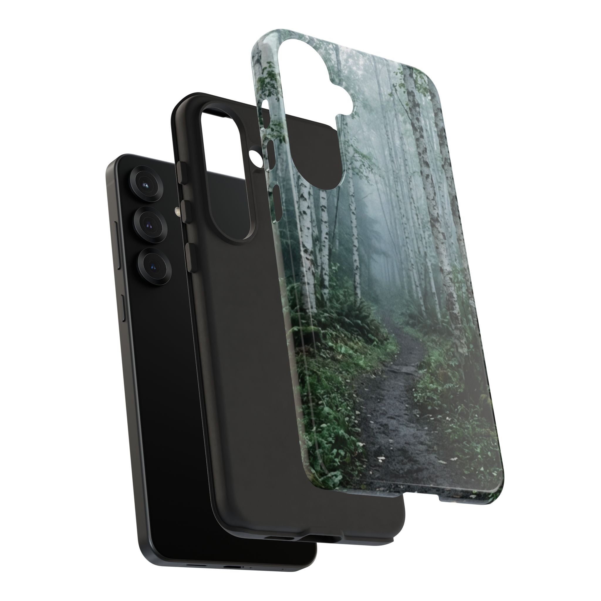 Twilight Birch Tree Path Phone Case