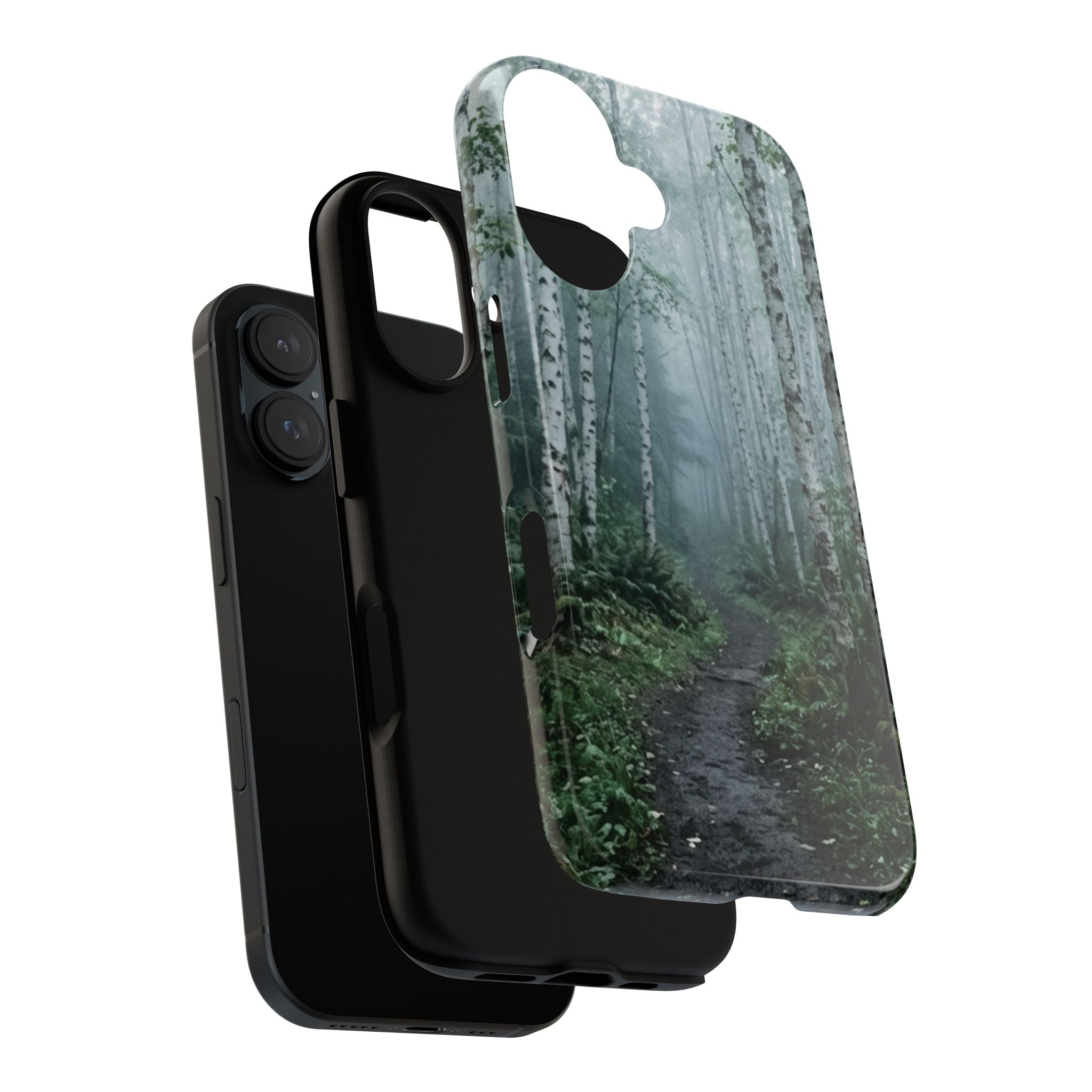 Twilight Birch Tree Path Phone Case