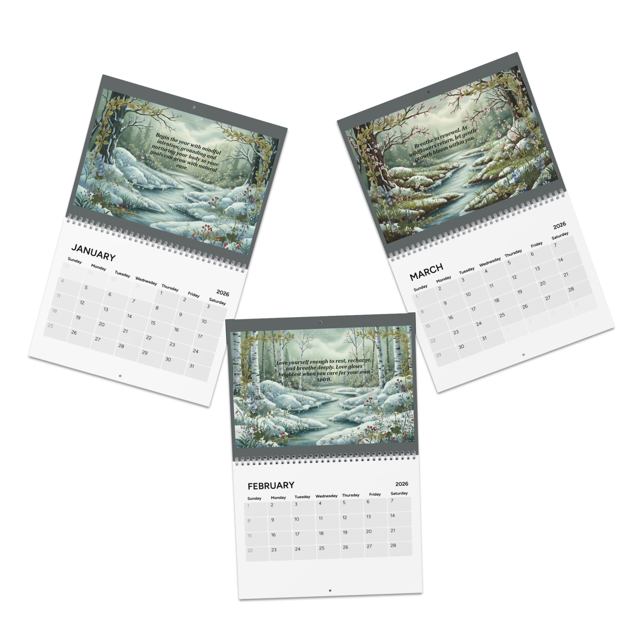 Nature's Embrace Calendar () calendar with nature-inspired artwork - product view 3