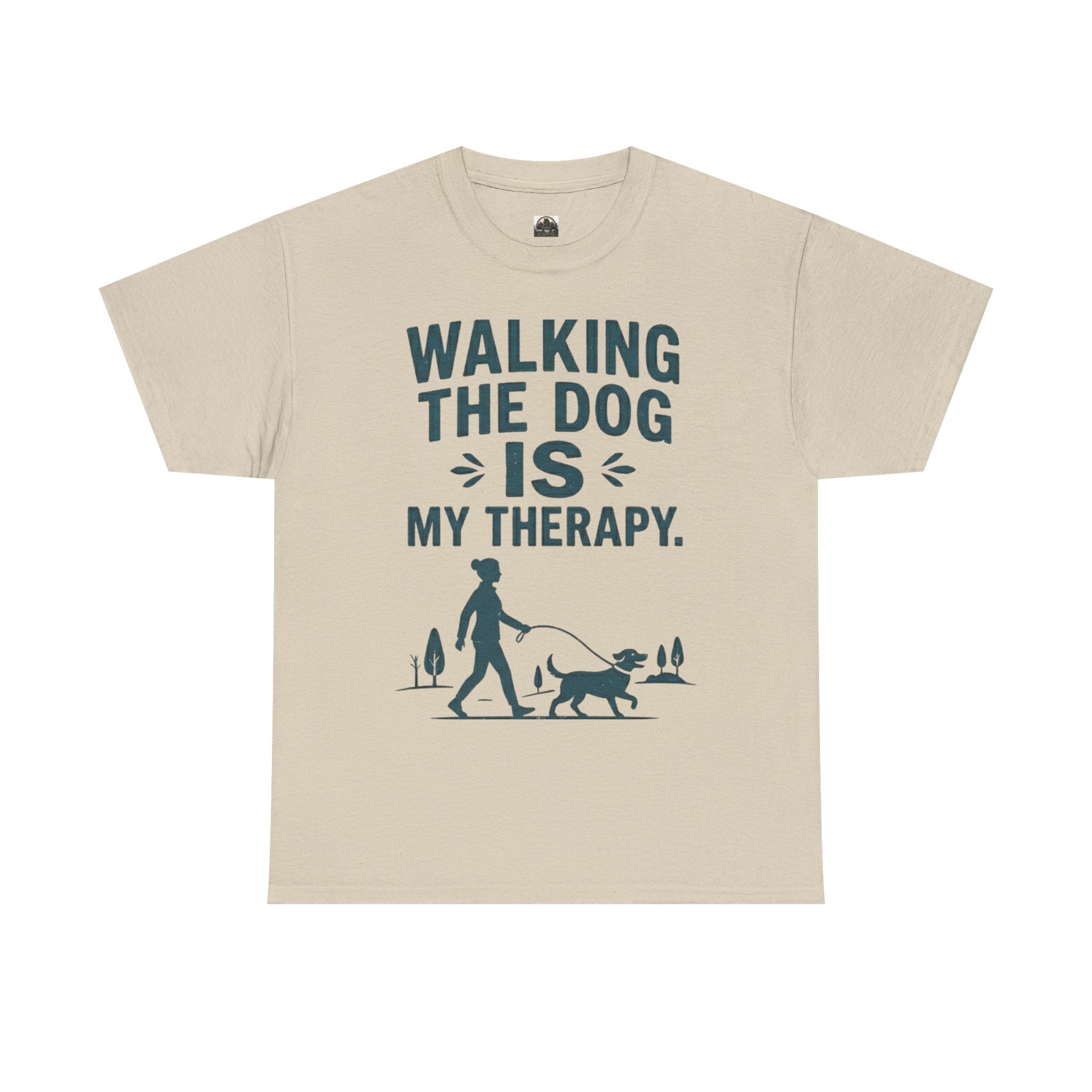 Walking the Dog Is My Therapy T t-shirt with nature-inspired artwork - product view 3