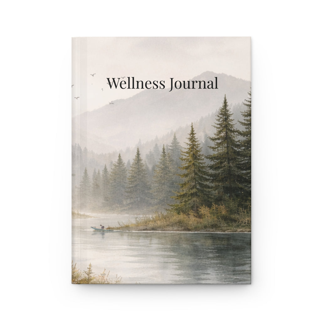 Misty Mountain Pines Wellness journal with nature-inspired artwork - product view 2