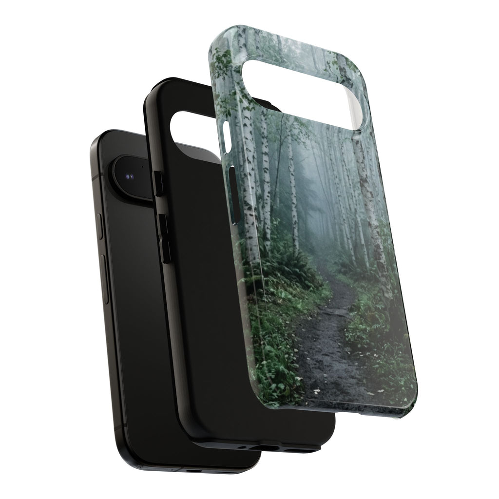 Twilight Birch Tree Path Phone Case