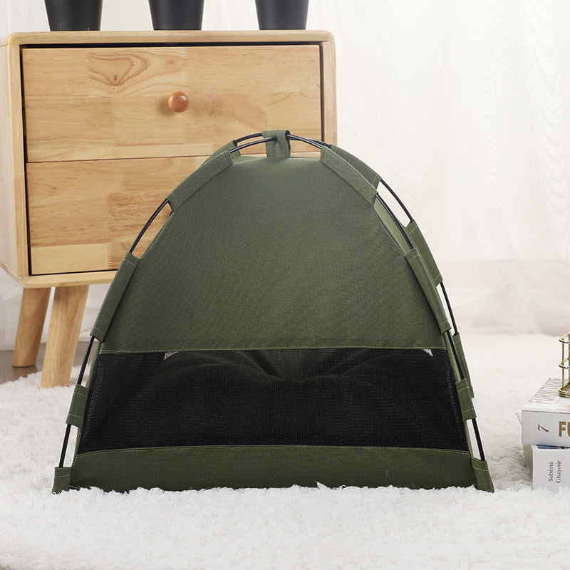 Cat Tent Cooling Mat Dog House Pet Sofa Camping Dog Bed with Cushion uncategorized / needs cleanup with nature-inspired artwork - product view 4