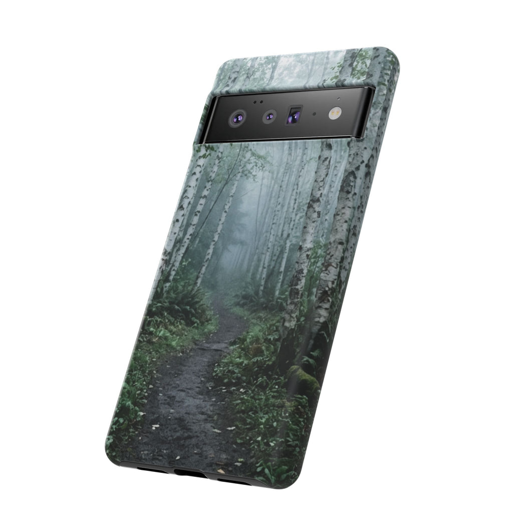 Twilight Birch Tree Path Phone Case
