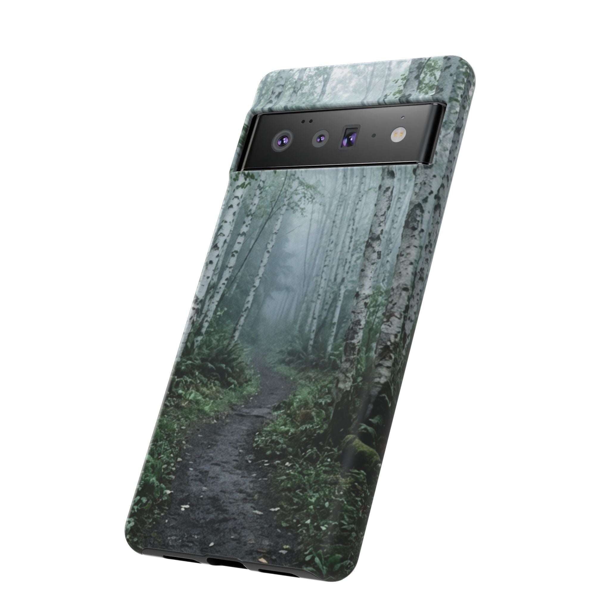 Twilight Birch Tree Path Phone Case
