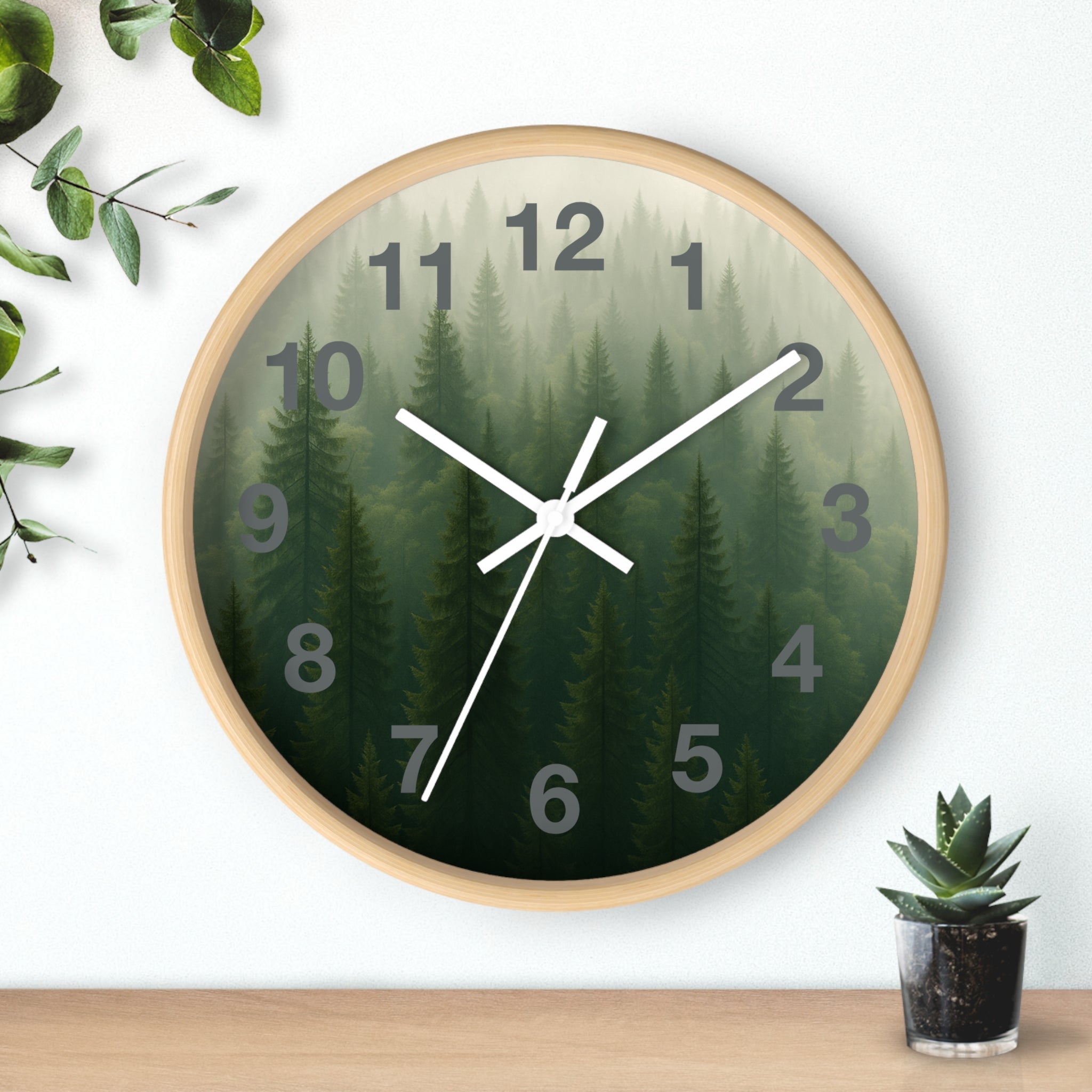 The Quiet Forest Wall – Nature wall clock with nature-inspired artwork