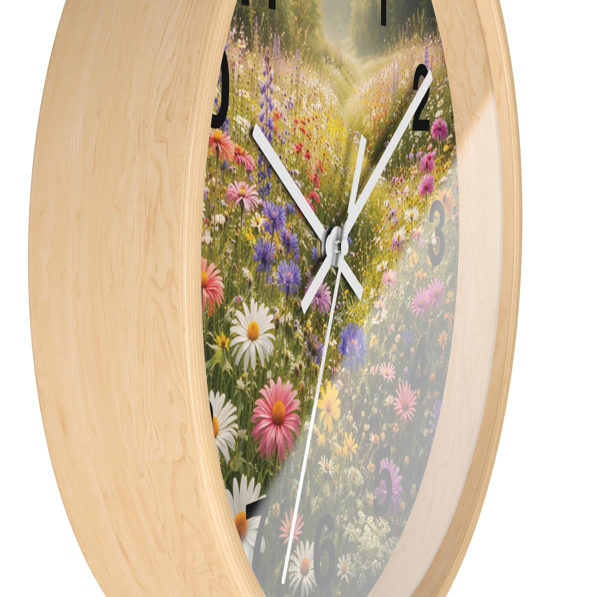 Mountain Meadow Wall Clock | Rustic Nature Landscape Clock
