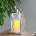 12''h Stainless Steel Decorative Lantern (trapezoid) decorative candle lanterns with nature-inspired artwork - product view 13