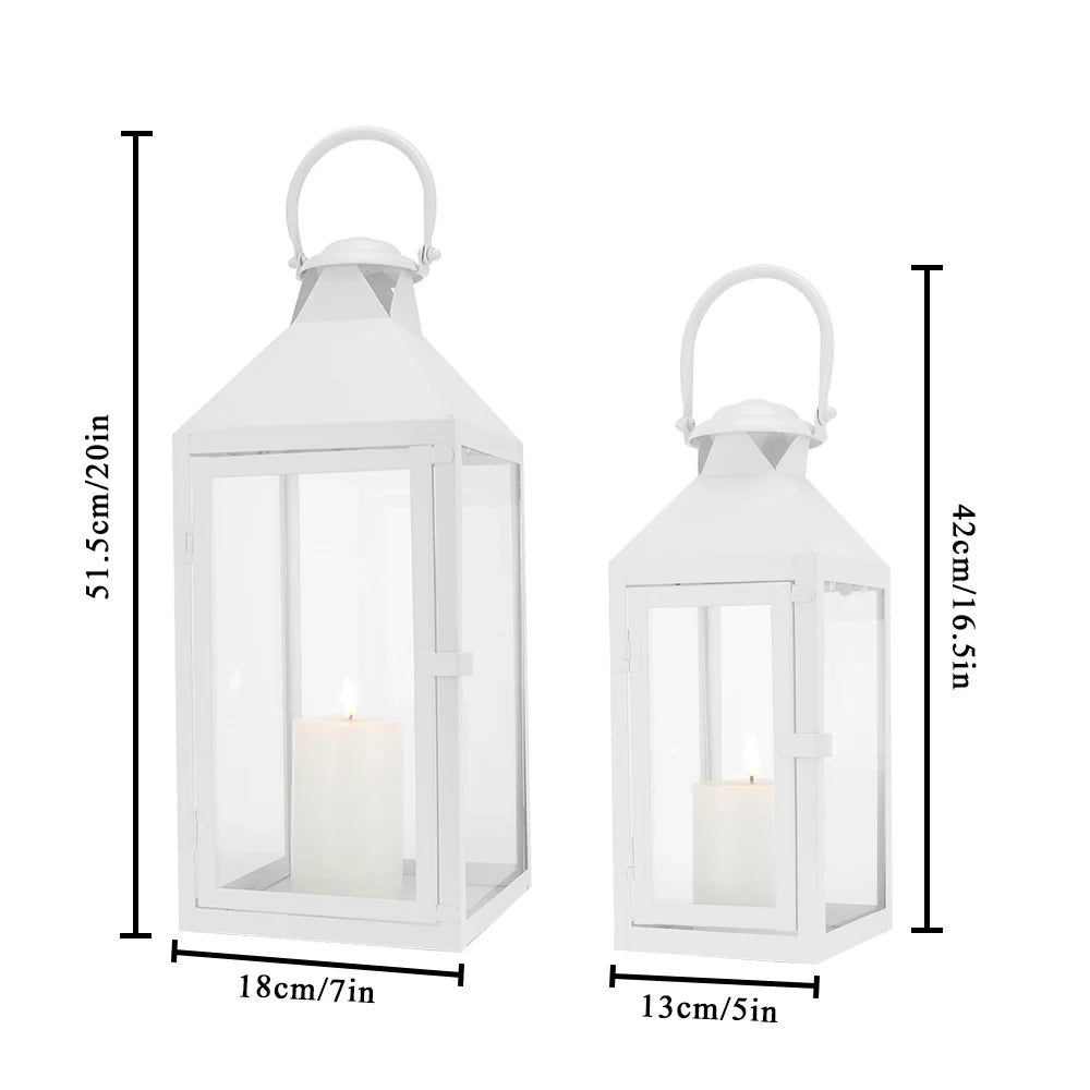 Set of 2 decorative candle lantern with nature-inspired artwork - product view 6