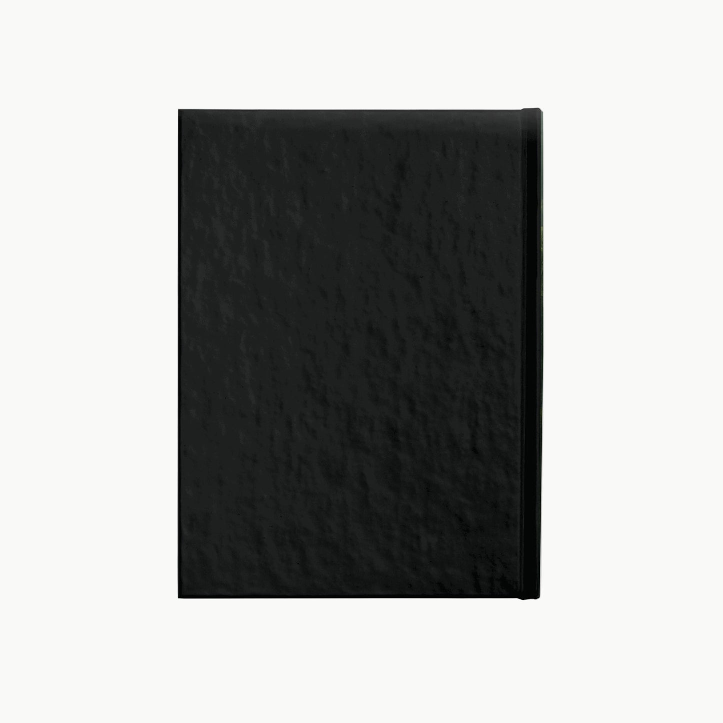 Black notebook on a white background