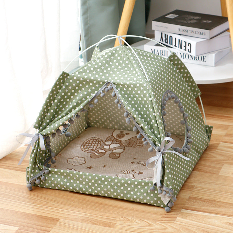 Cat Tent Cat Cat House Enclosed Pet Bed uncategorized / needs cleanup with nature-inspired artwork