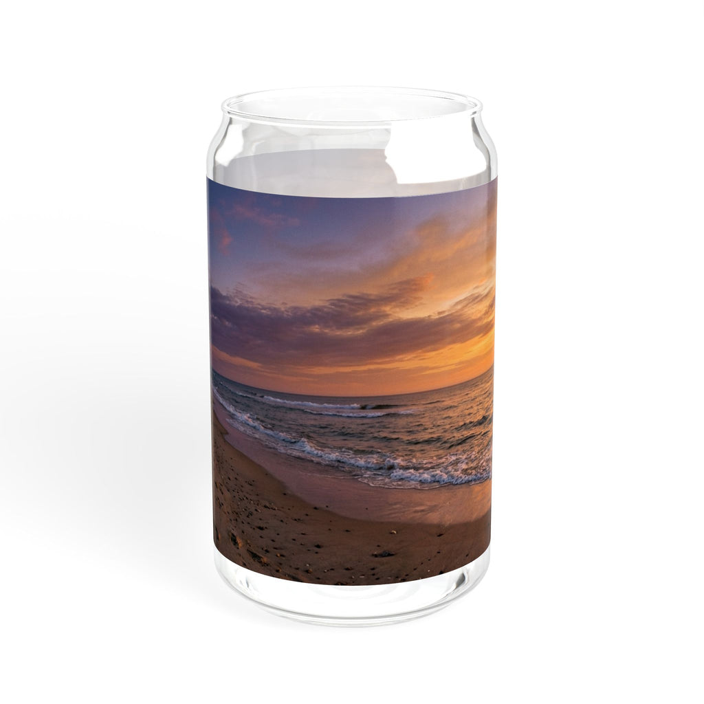 Sunset Beach Scene Sipper Glass - 16oz