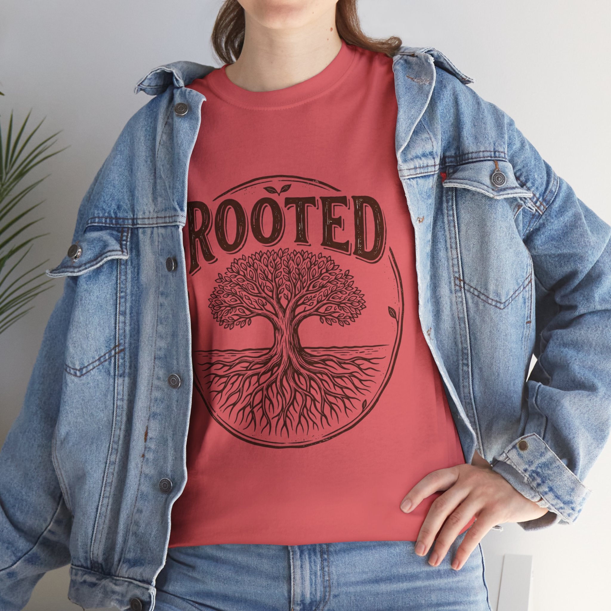 Rooted T t-shirt with nature-inspired artwork
