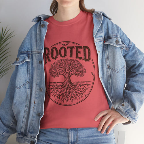 Rooted T t-shirt with nature-inspired artwork