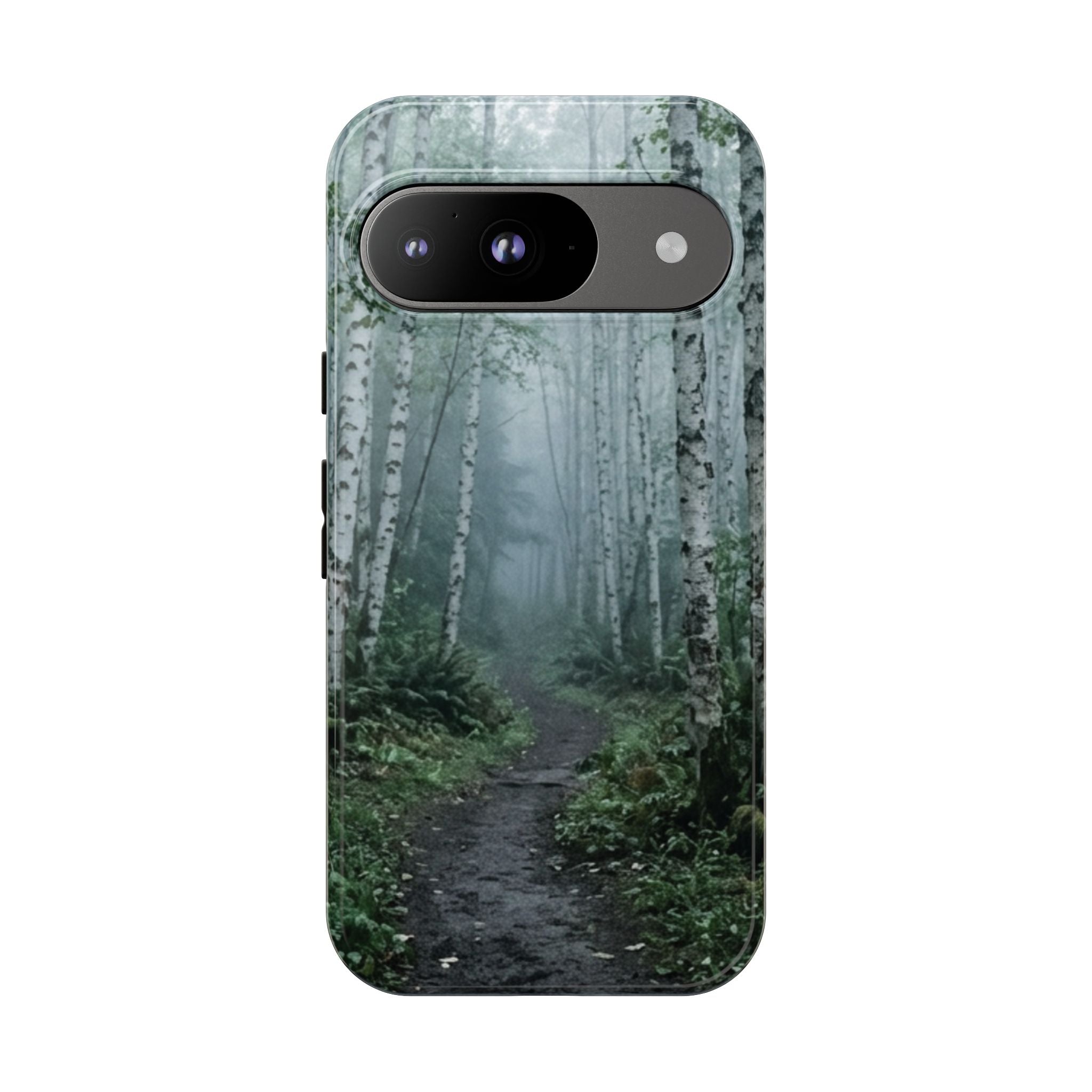 Twilight Birch Tree Path Phone Case