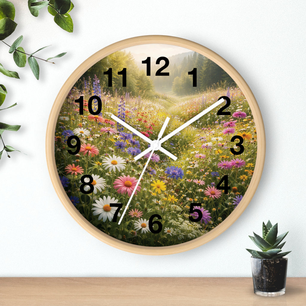 Mountain Meadow Wall wall clock with nature-inspired artwork - product view 18
