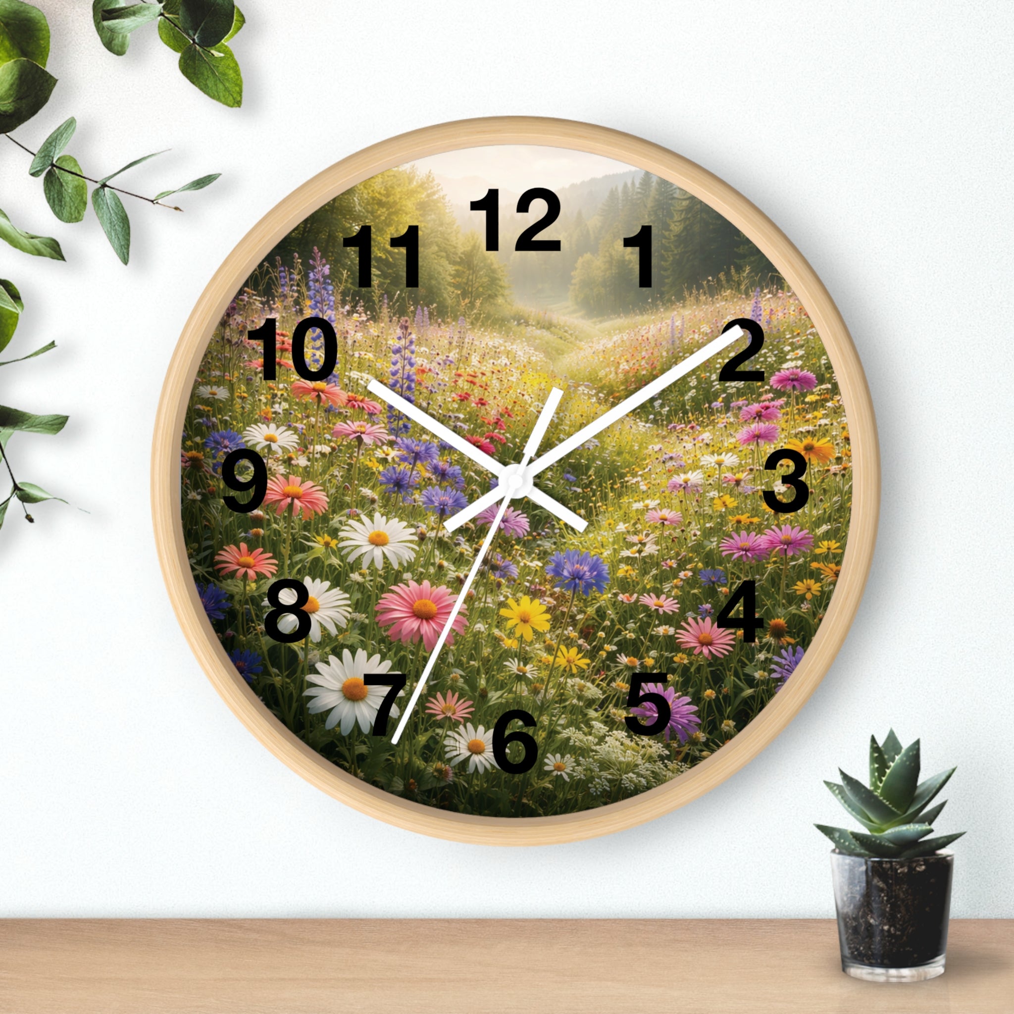 Mountain Meadow Wall wall clock with nature-inspired artwork - product view 18