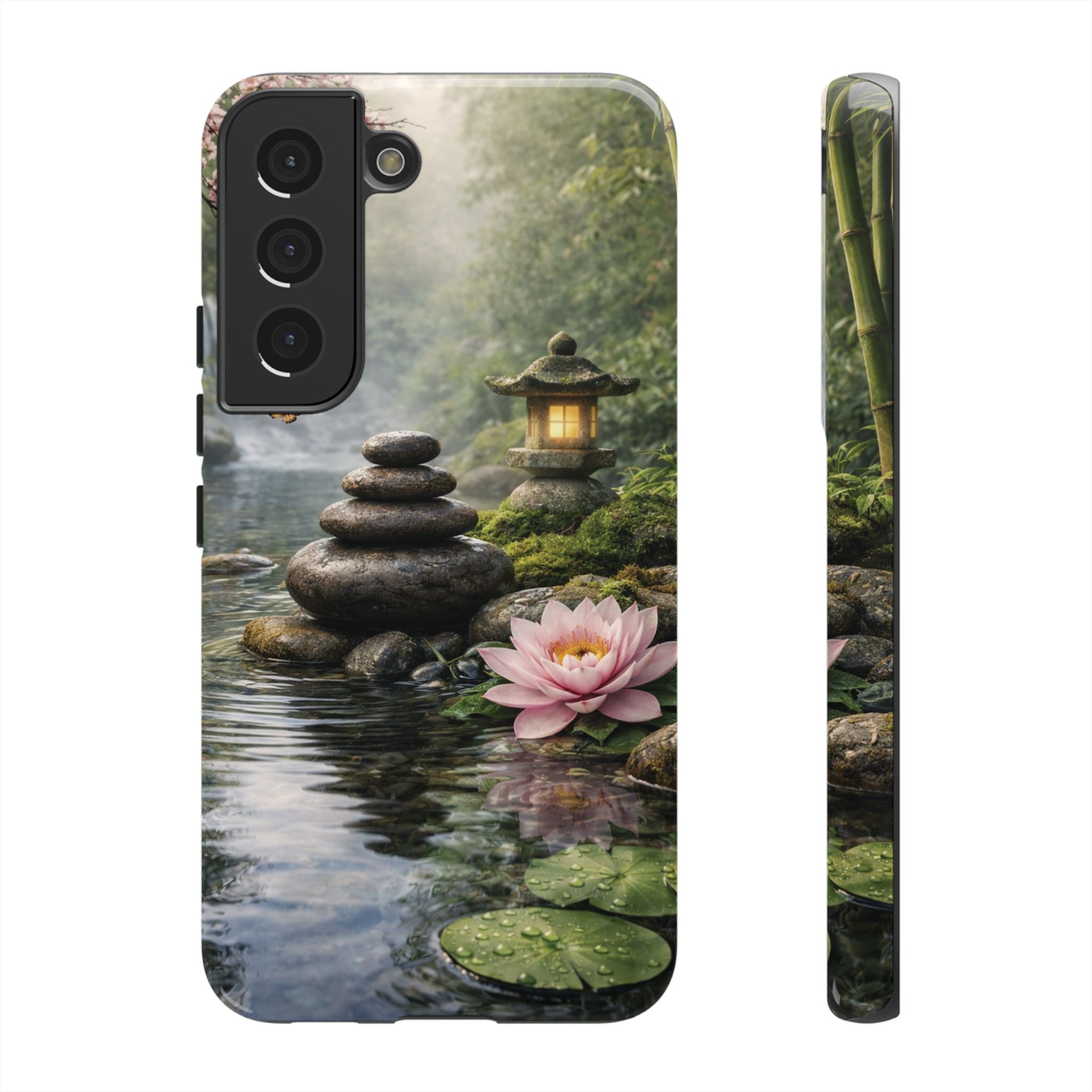Still Waters Lotus Phone Case phone case with nature-inspired artwork - product view 14