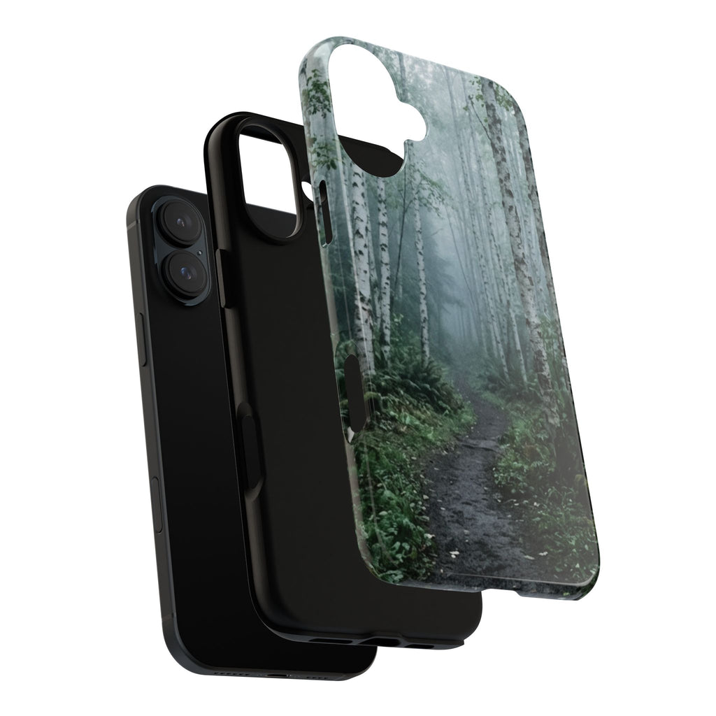 Twilight Birch Tree Path Phone Case