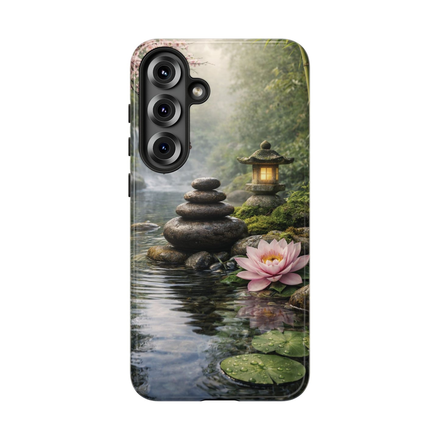 Still Waters Lotus Phone Case — Zen Garden, Calm Waters & Balanced Stones Design