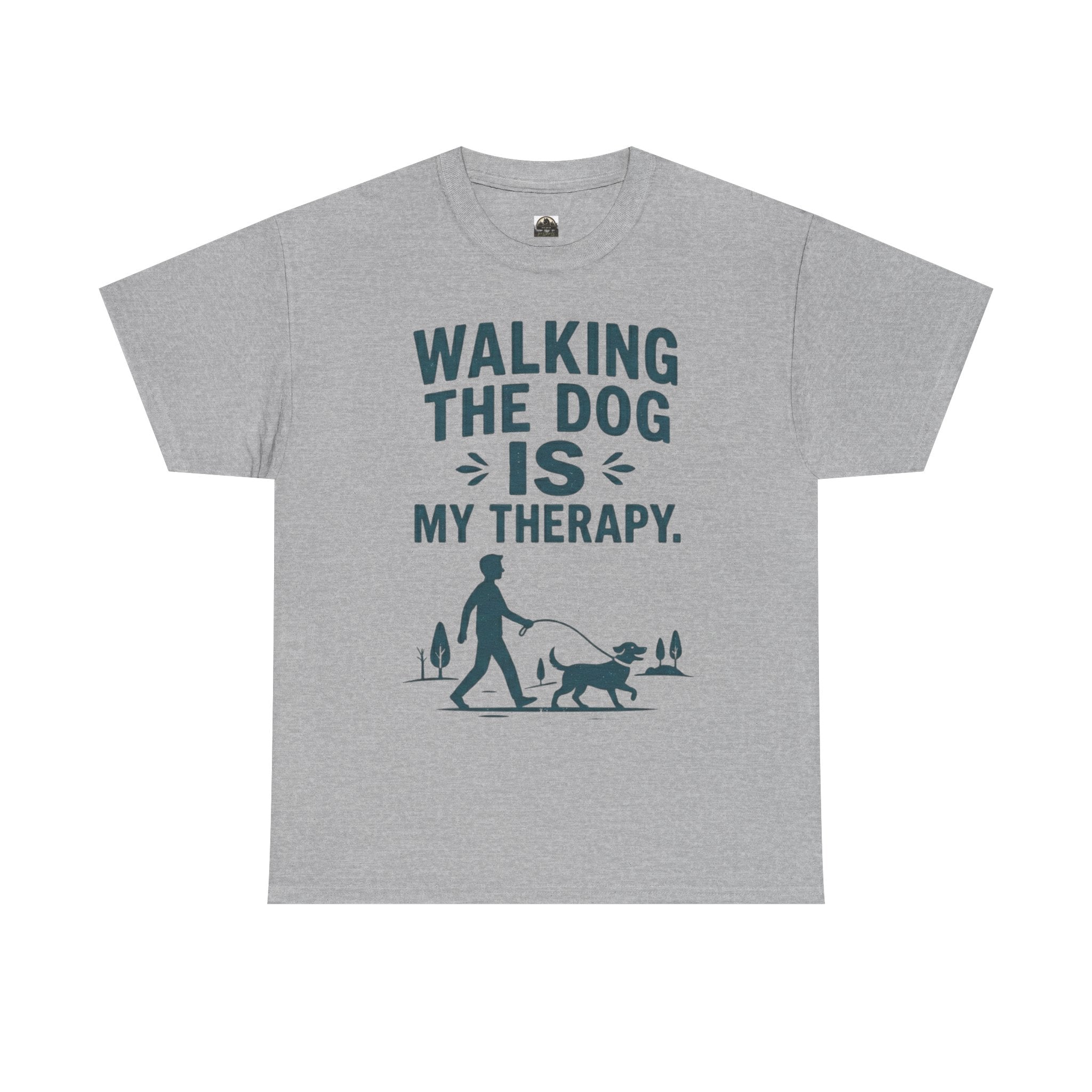 Walking the Dog Is My Therapy T t-shirt with nature-inspired artwork - product view 4