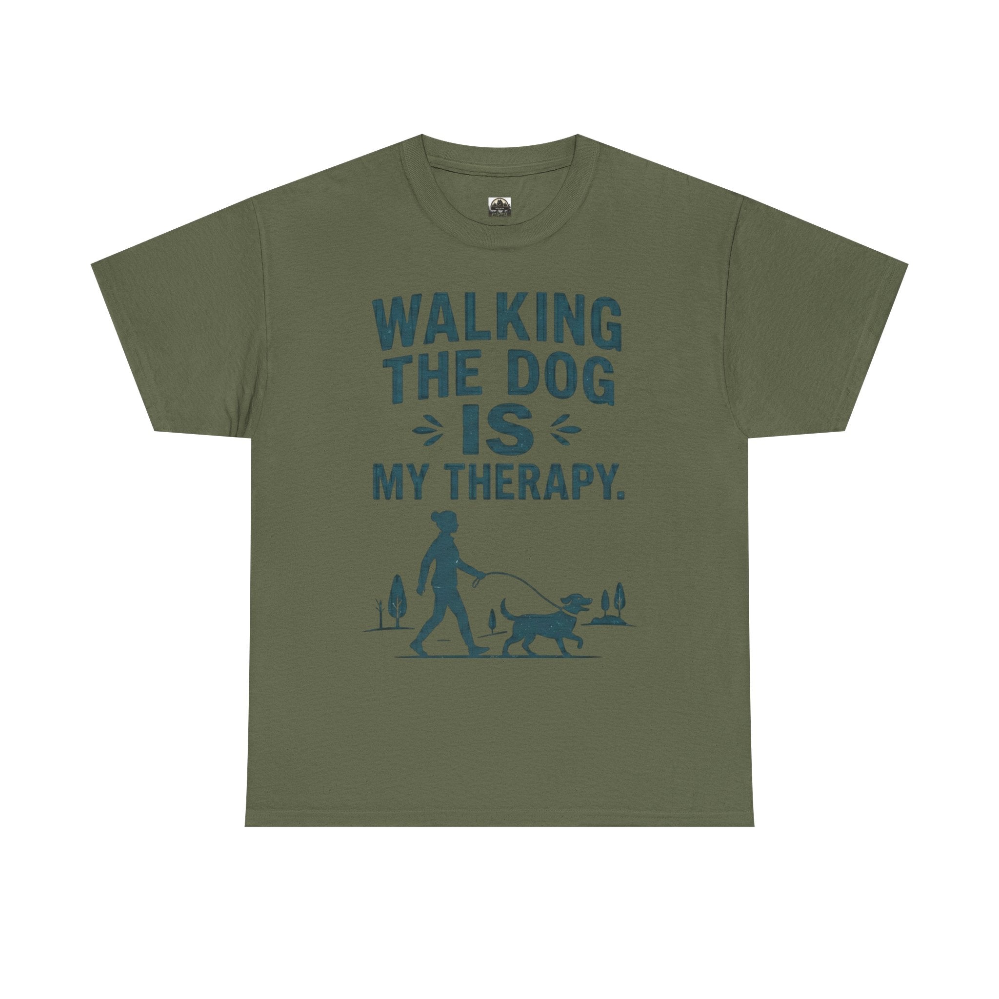 Walking the Dog Is My Therapy T t-shirt with nature-inspired artwork - product view 7