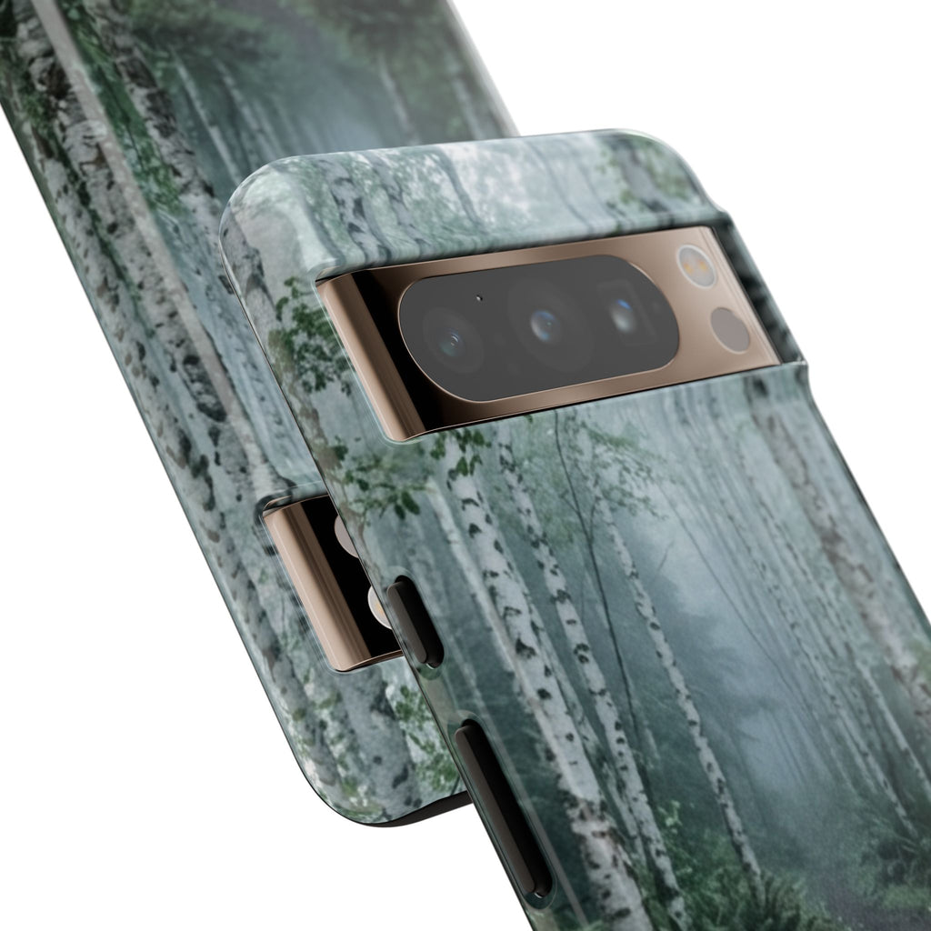 Twilight Birch Tree Path Phone Case