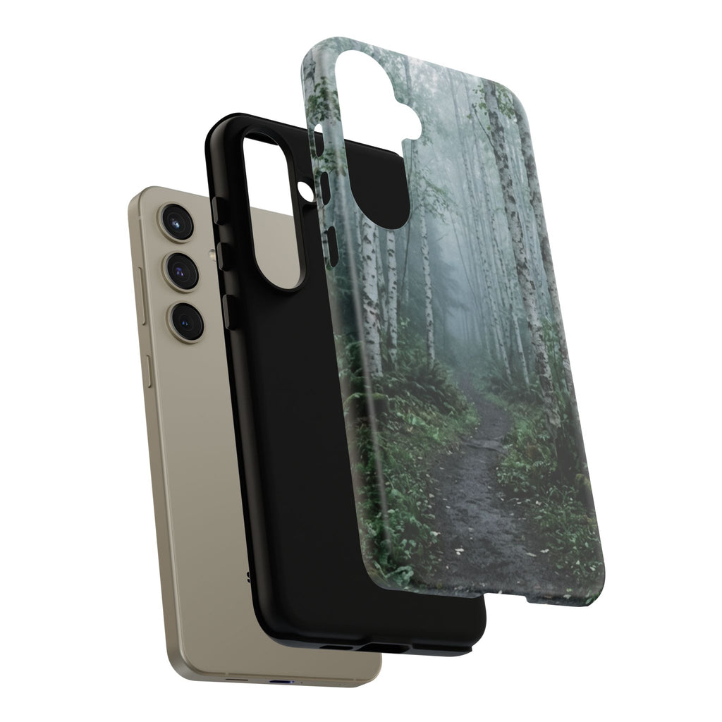 Twilight Birch Tree Path Phone Case