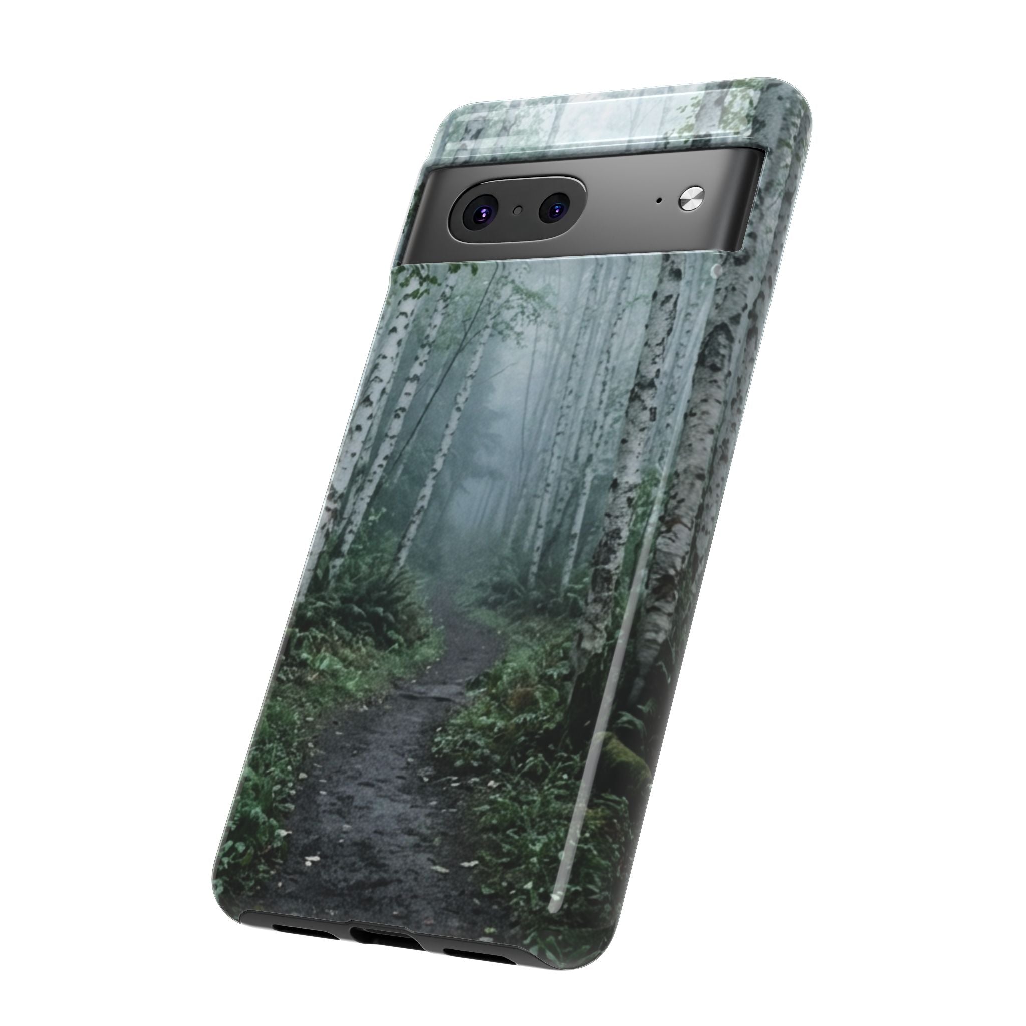 Twilight Birch Tree Path Phone Case