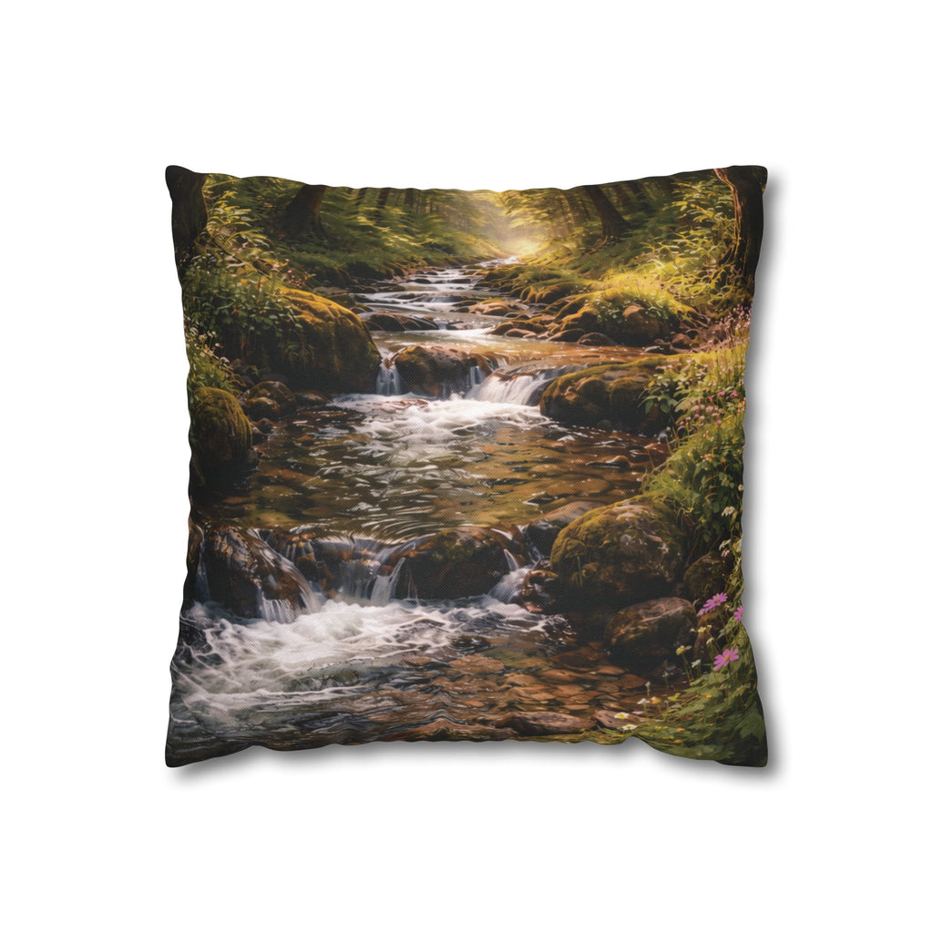 Forest Stream Pillow Cover
