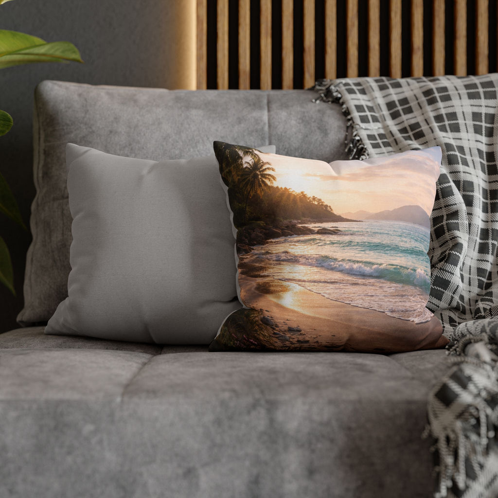 Sunlit Coastal Throw Pillow Cover