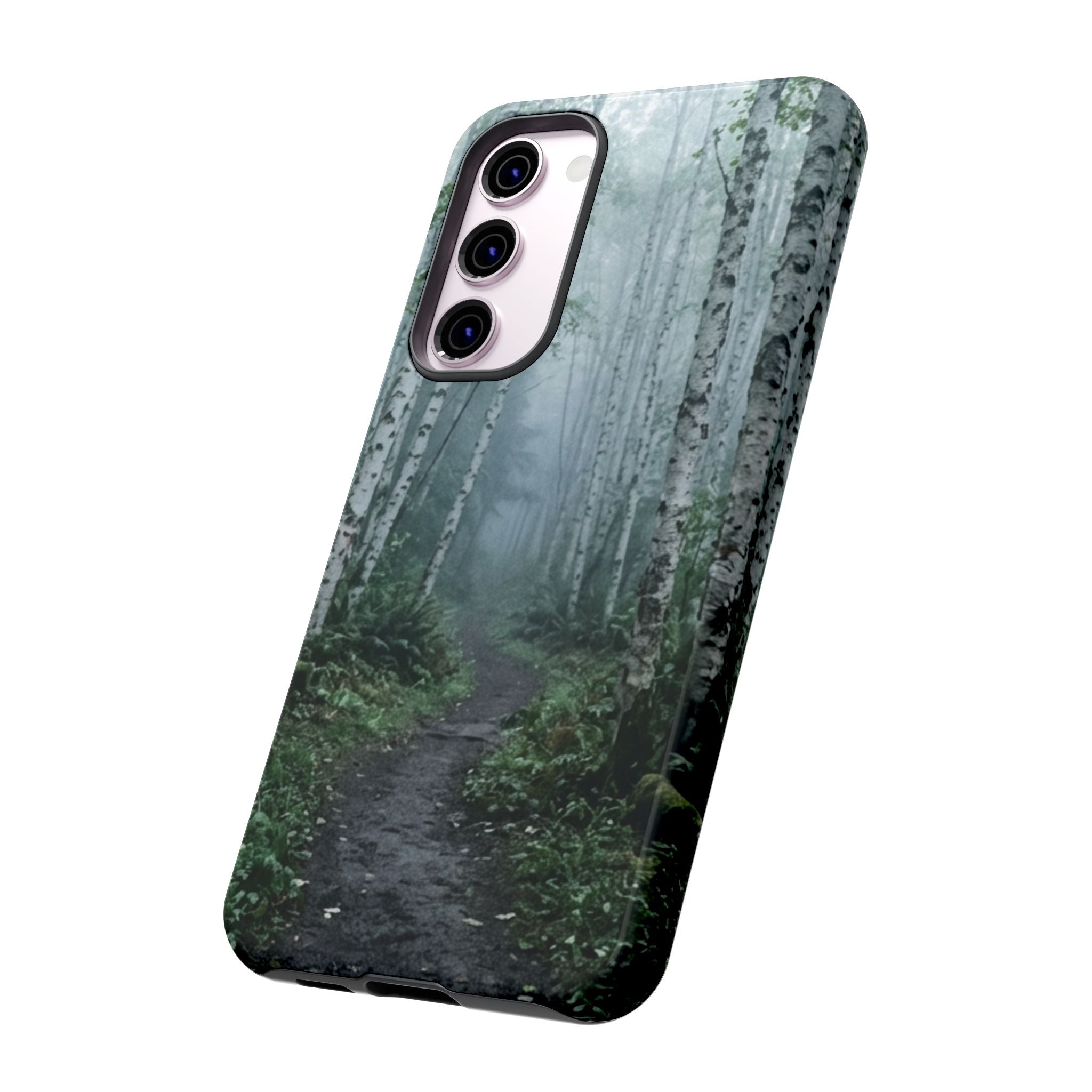Twilight Birch Tree Path Phone Case