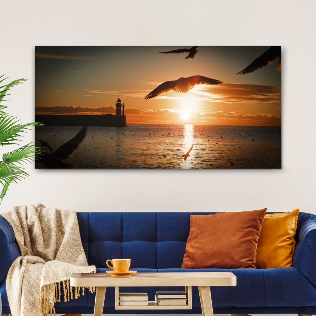 Birds On Magical Sunrise Canvas wall art with nature-inspired artwork - product view 3
