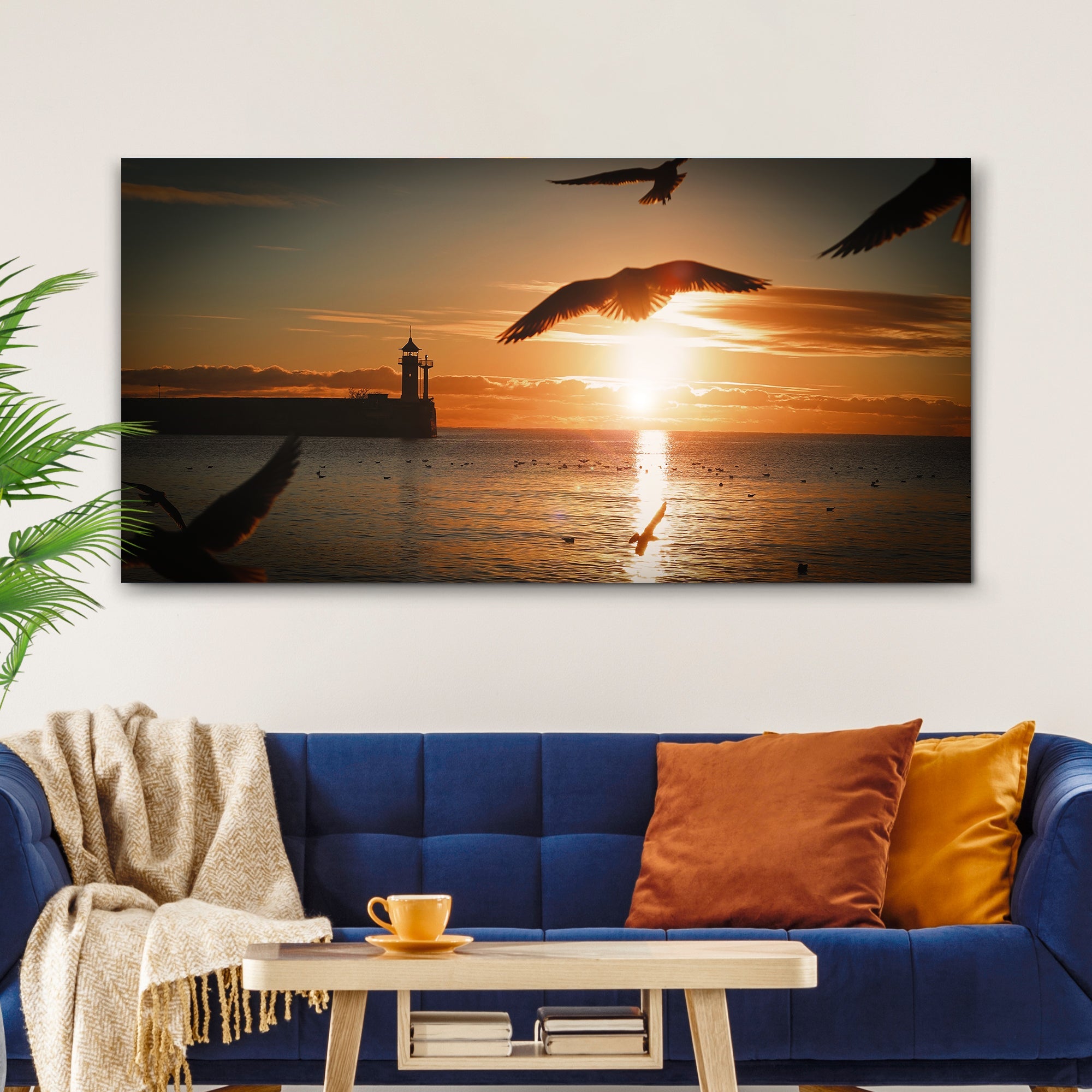 Birds On Magical Sunrise Canvas wall art with nature-inspired artwork - product view 3