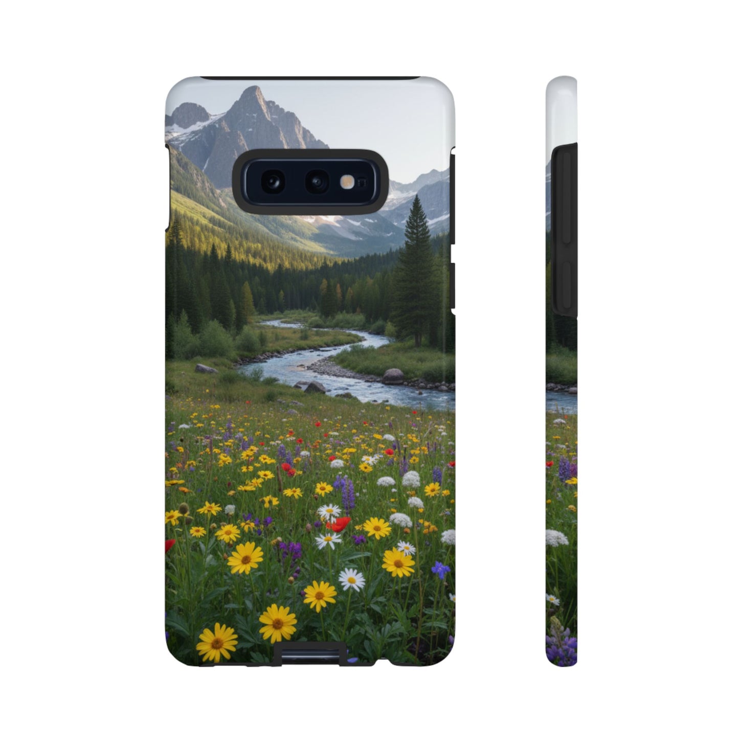 Mountain Meadow Serenity Phone Case - Tough Case with Nature Scenic Design
