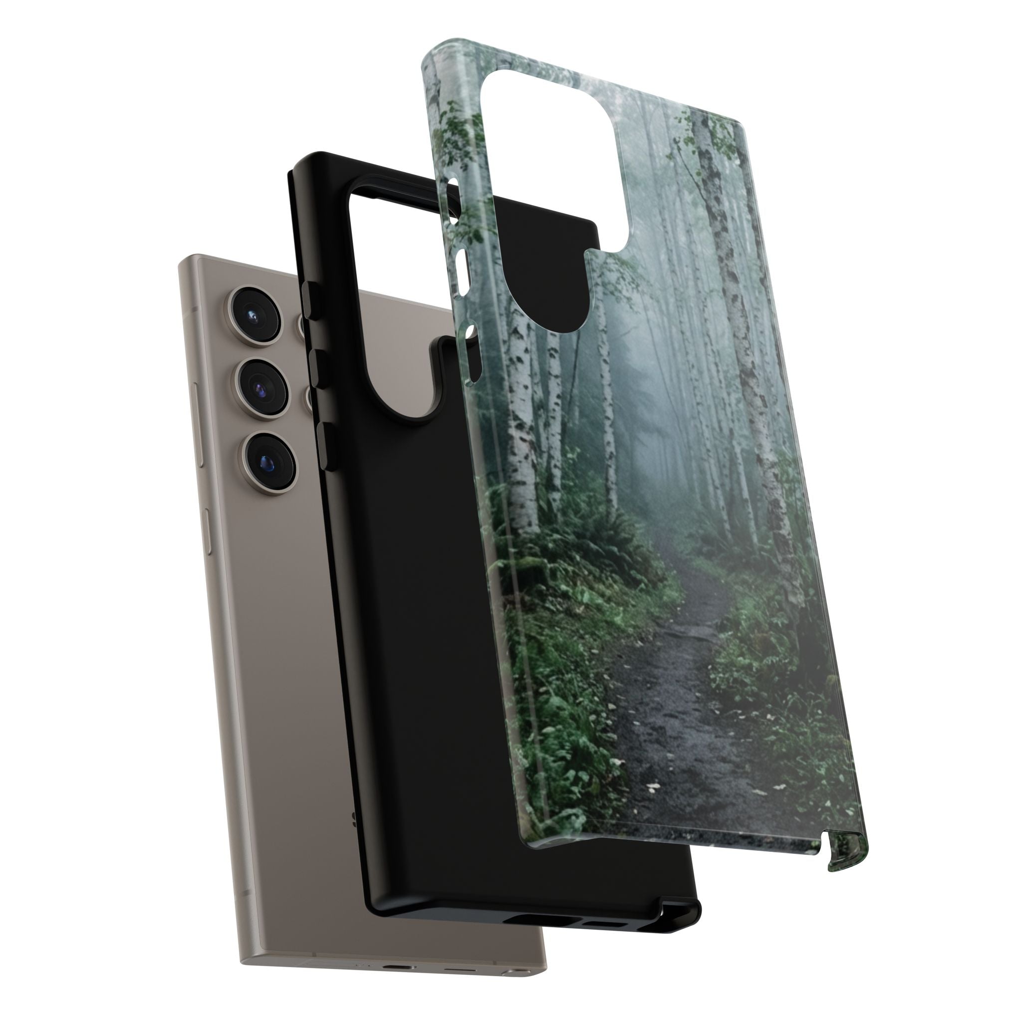 Twilight Birch Tree Path Phone Case