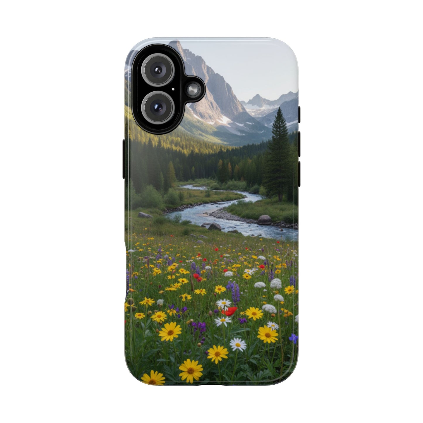 Mountain Meadow Serenity Phone Case - Tough Case with Nature Scenic Design