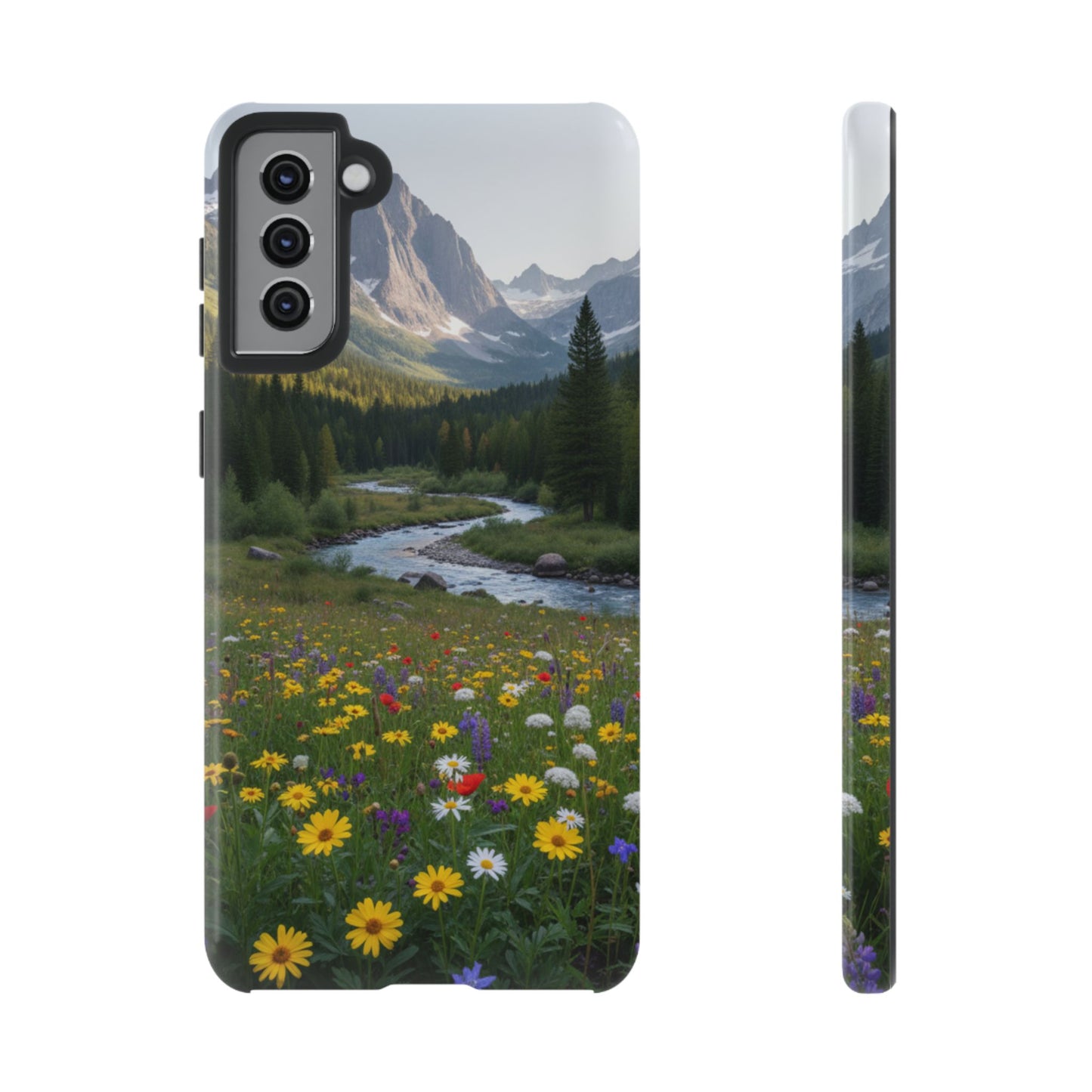 Mountain Meadow Serenity Phone Case - Tough Case with Nature Scenic Design