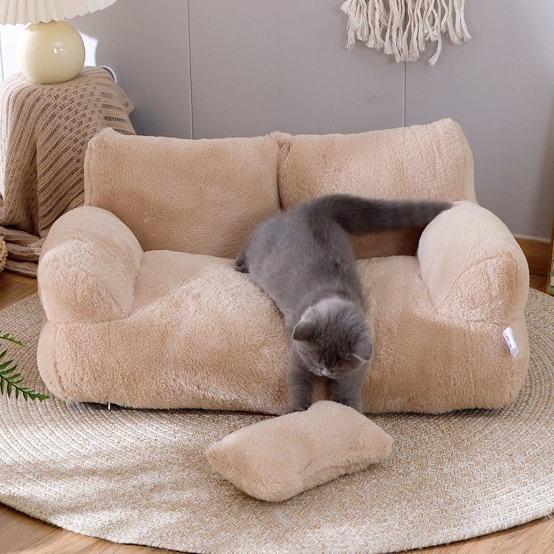 Luxury Cat Bed Sofa Winter Warm Cat Nest Pet Bed for Small Medium uncategorized / needs cleanup with nature-inspired artwork - product view 6
