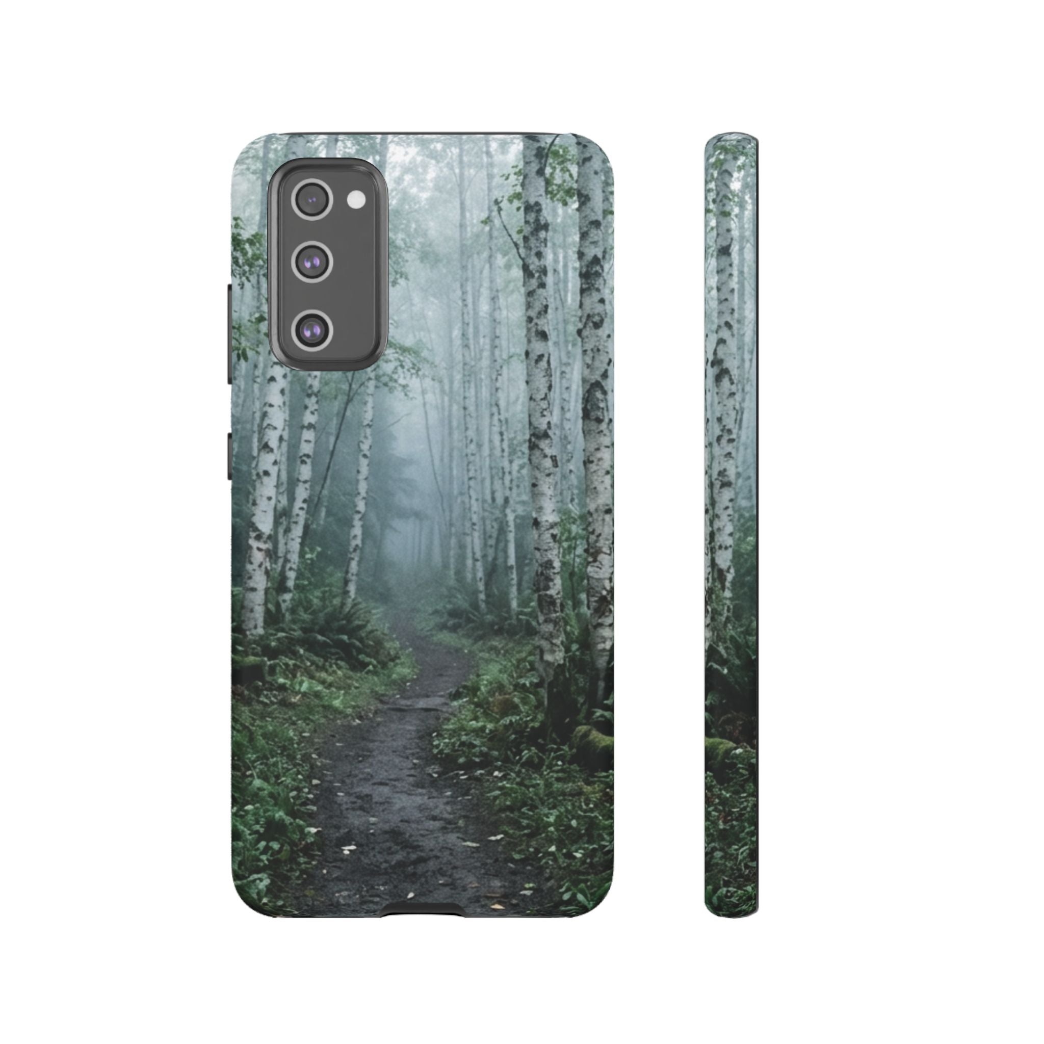 Twilight Birch Tree Path Phone Case