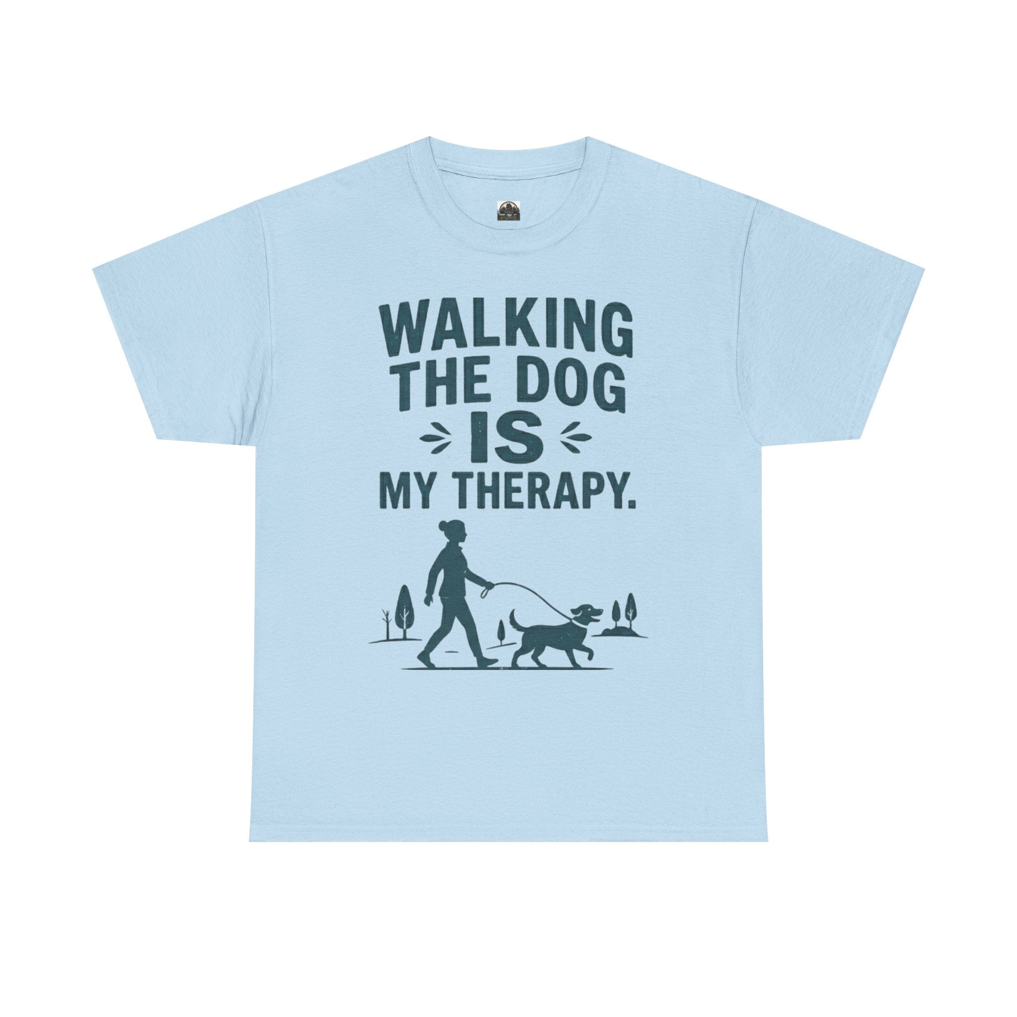 Walking the Dog Is My Therapy T t-shirt with nature-inspired artwork - product view 9