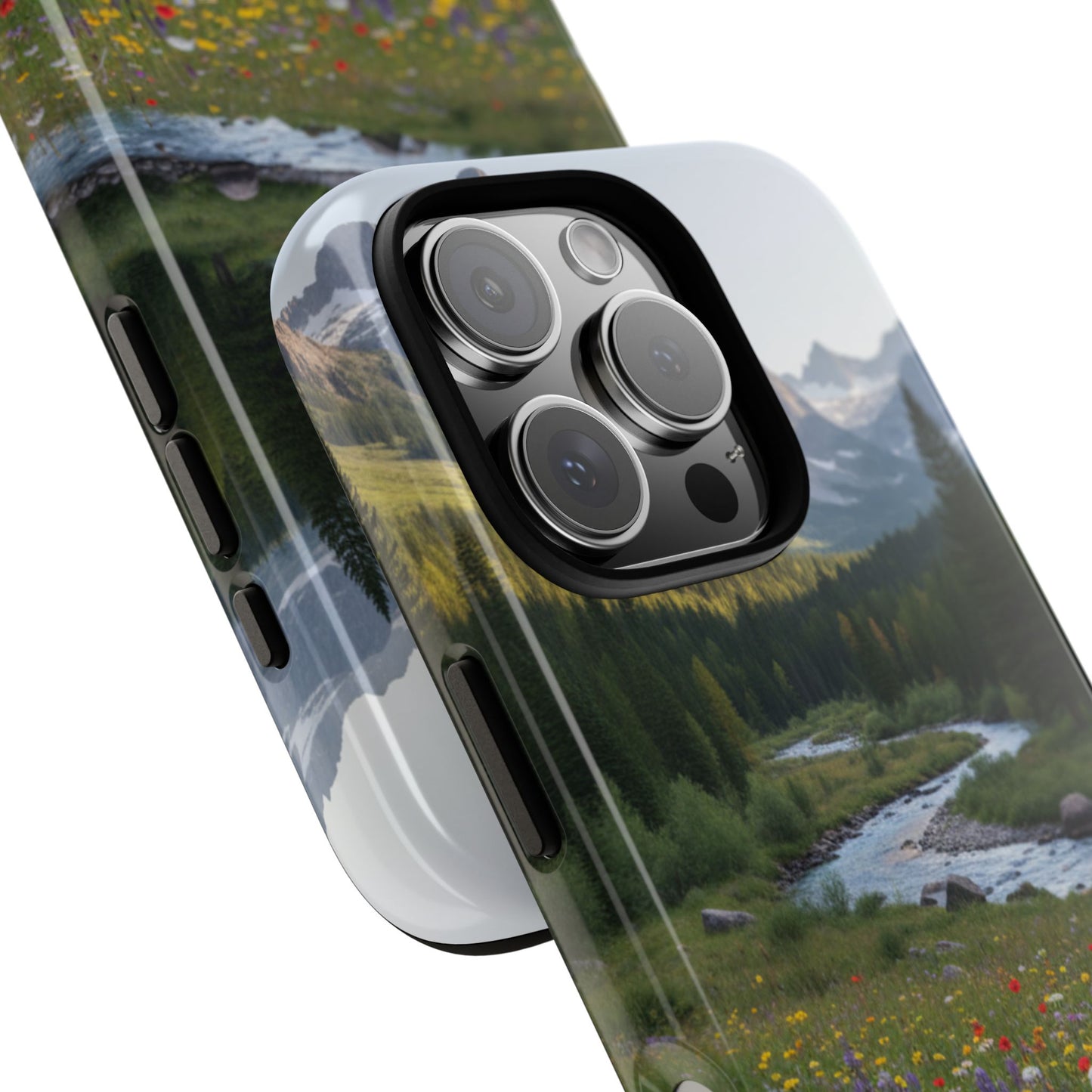 Mountain Meadow Serenity Phone Case - Tough Case with Nature Scenic Design