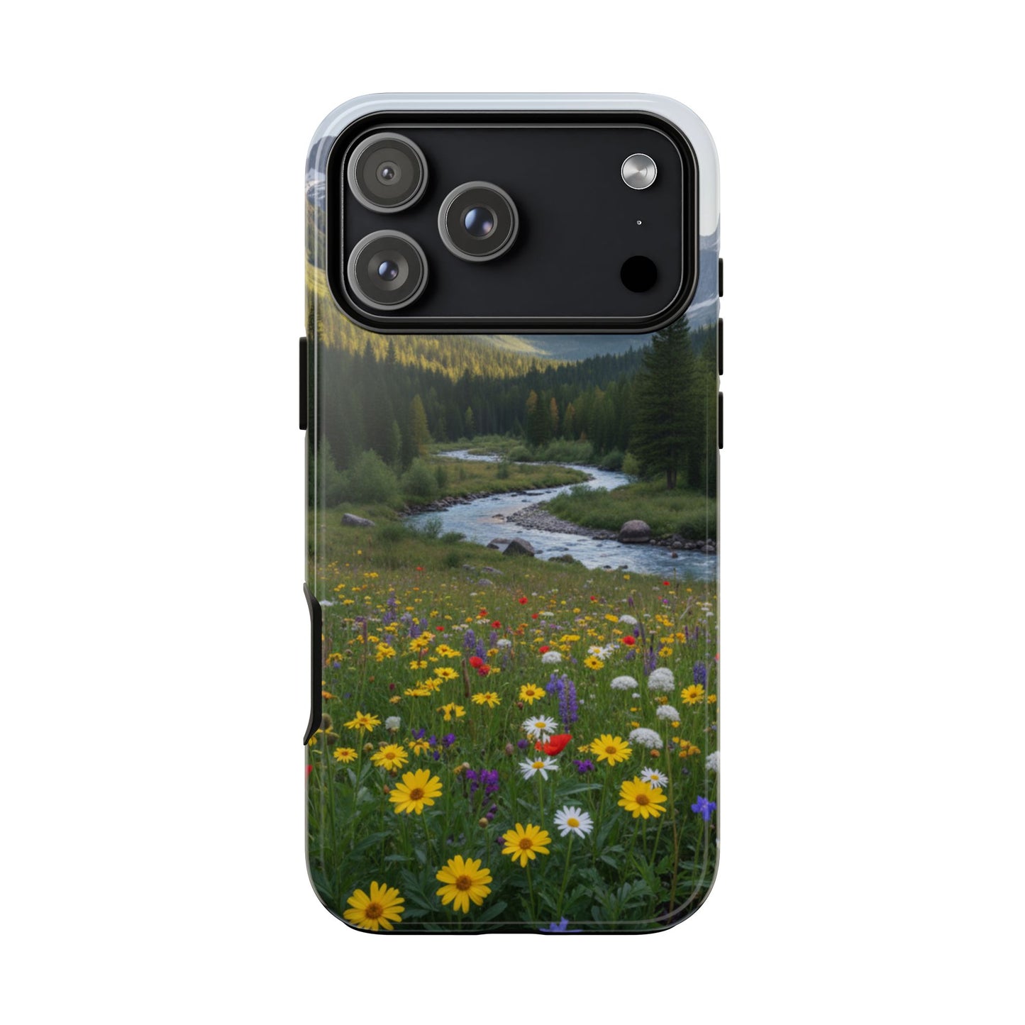 Mountain Meadow Serenity Phone Case - Tough Case with Nature Scenic Design
