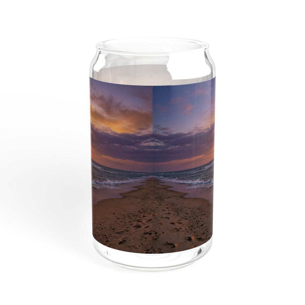 Sunset Beach Scene Sipper Glass - 16oz