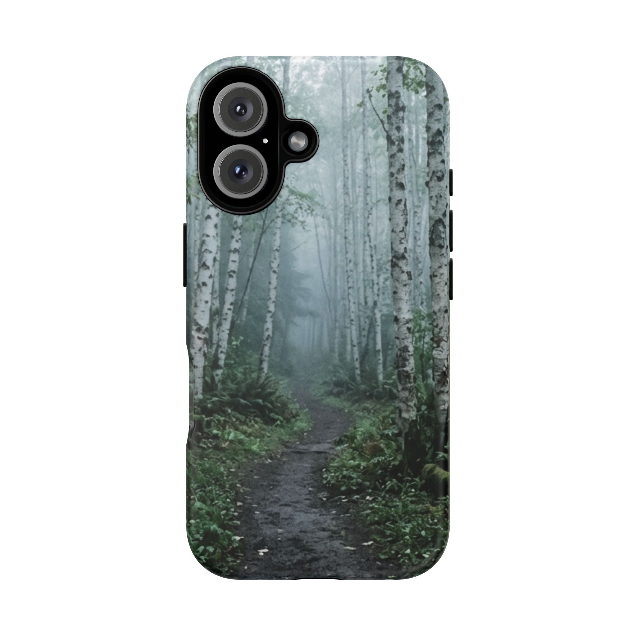 Twilight Birch Tree Path Phone Case