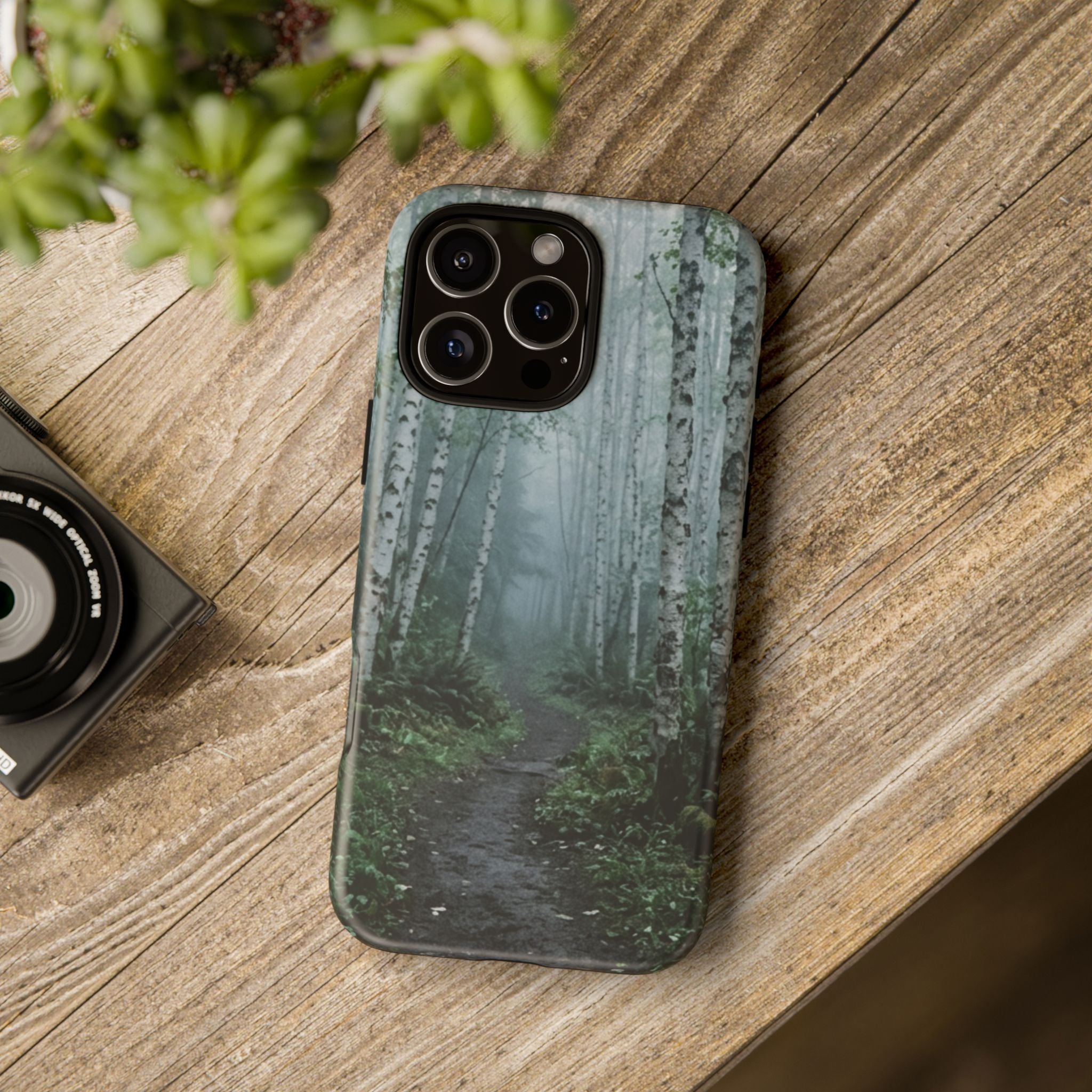 Twilight Birch Tree Path Phone Case