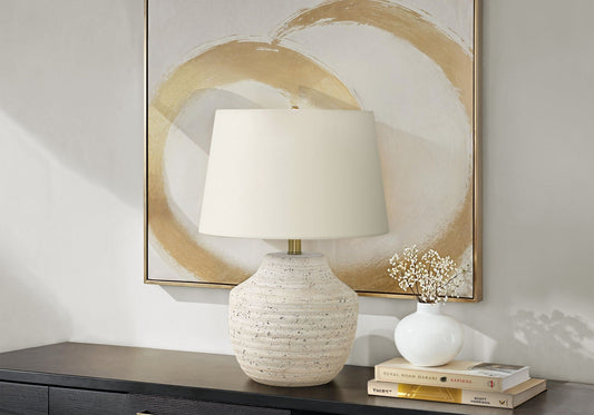 Cream Concrete Table Lamp