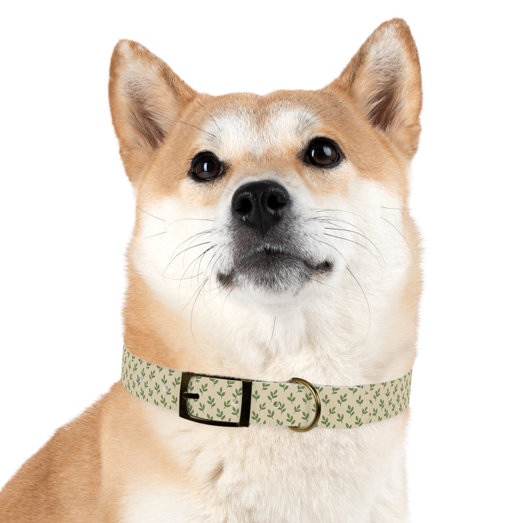 Tranquil Leaf Dog Collar pets with nature-inspired artwork - product view 19